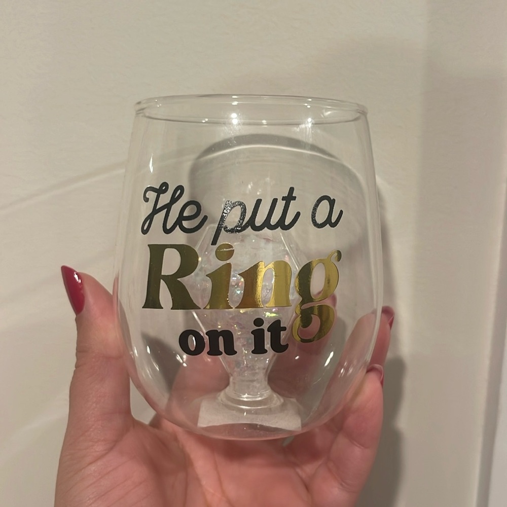 Engagement Wine Glass